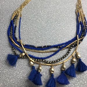 Stella and dot necklace. Blue and Gold